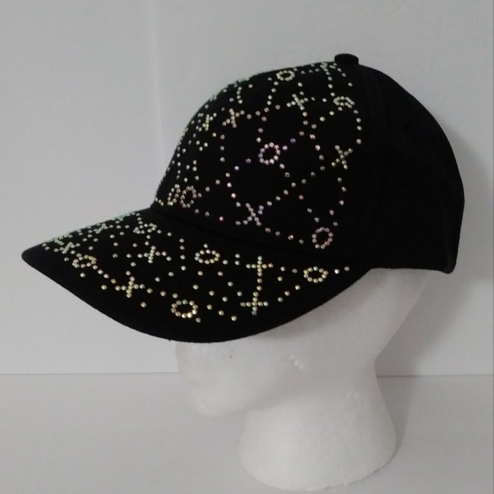 XOXO Black Rhinestone Baseball Hat
